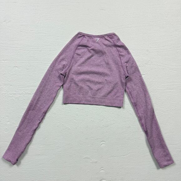 Gymshark Seamless Long Sleeve Crop Top Lilac Purple, Size XS - Picture 5 of 6
